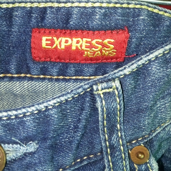 Express 0 Distressed Low Rise Jeans - Picture 5 of 8